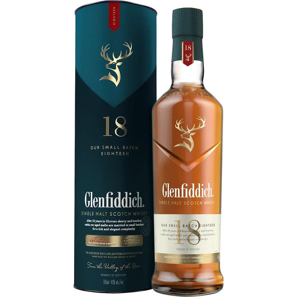 Glenfiddich 18 Year Old Single Malt Whiskey 750 ml