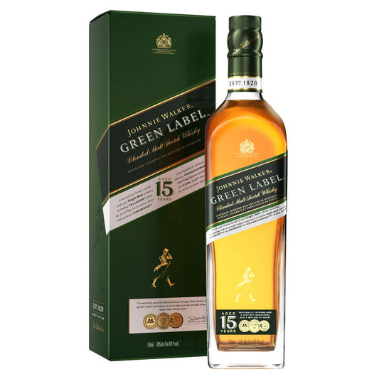 JOHNNIE WALKER SCOTCH BLENDED MALT GREEN LABEL 15YR 750ML